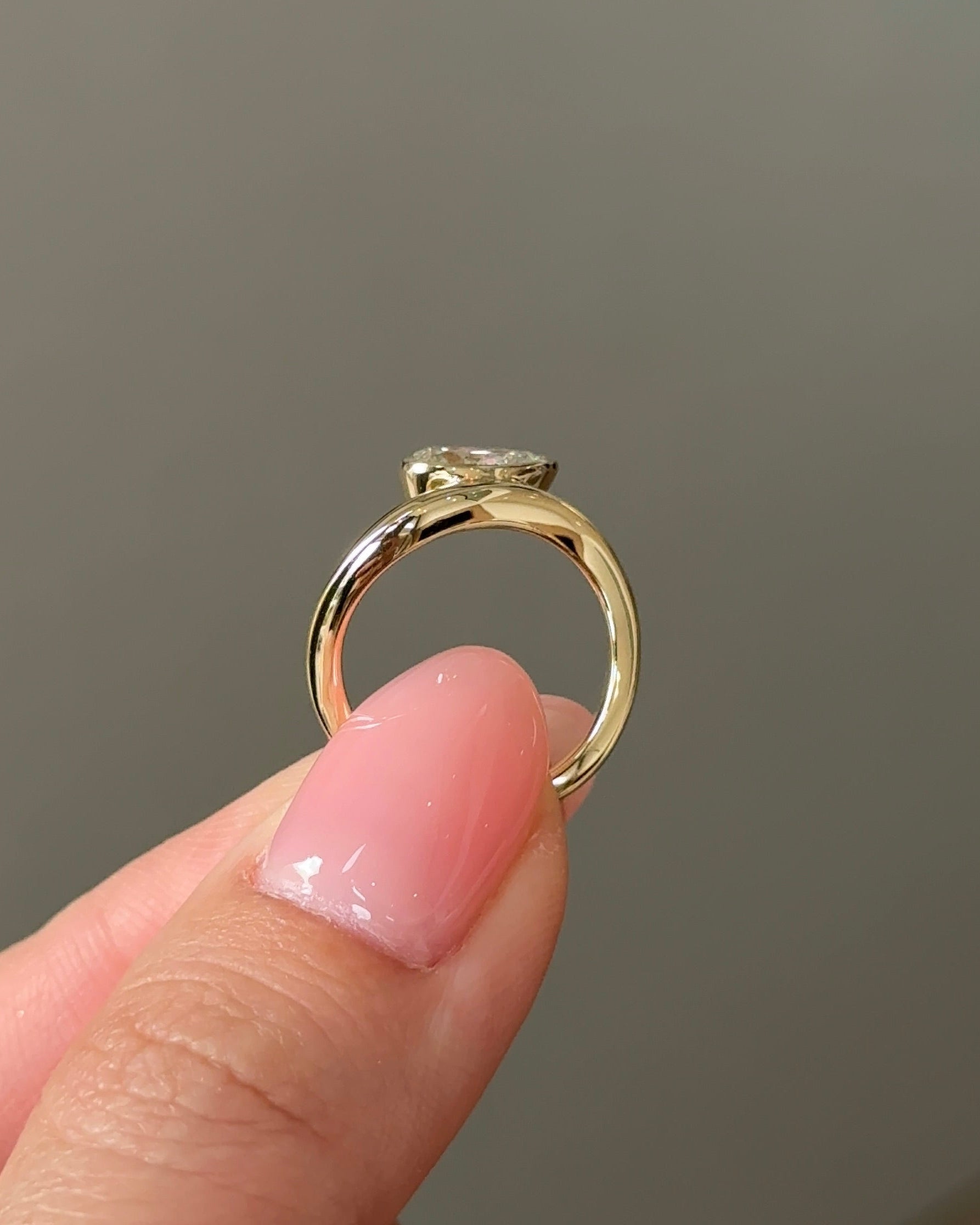 Marquise Shaped Three Stone Lab Grown Diamond Engagement Ring