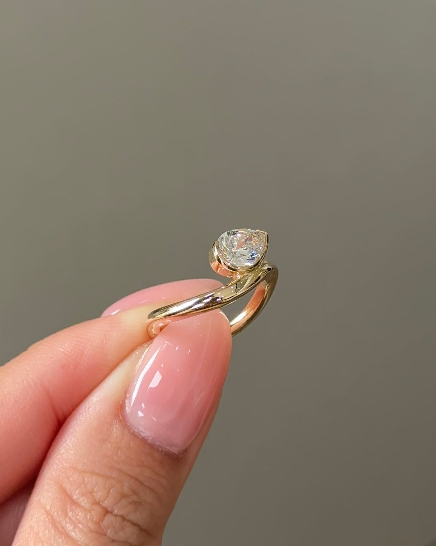 Marquise Shaped Three Stone Lab Grown Diamond Engagement Ring