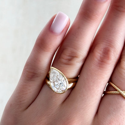 0.25 TCW Round Shaped Half Eternity Lab Grown Diamond Wedding Band