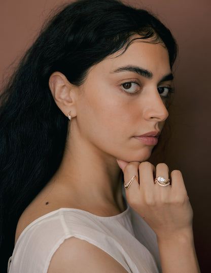 1 CT Marquise Cut Solitaire Lab Grown Diamond Ring With Wrap Bold Pave Band