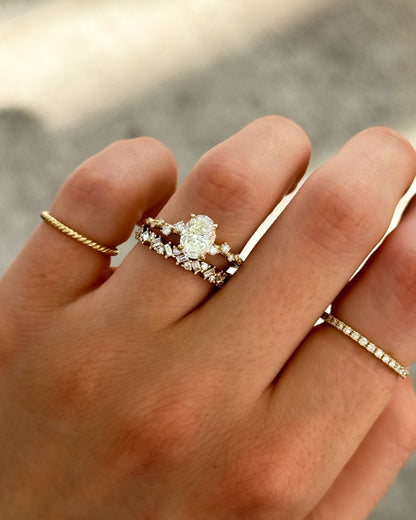 Marquise Shaped Three Stone Lab Grown Diamond Engagement Ring