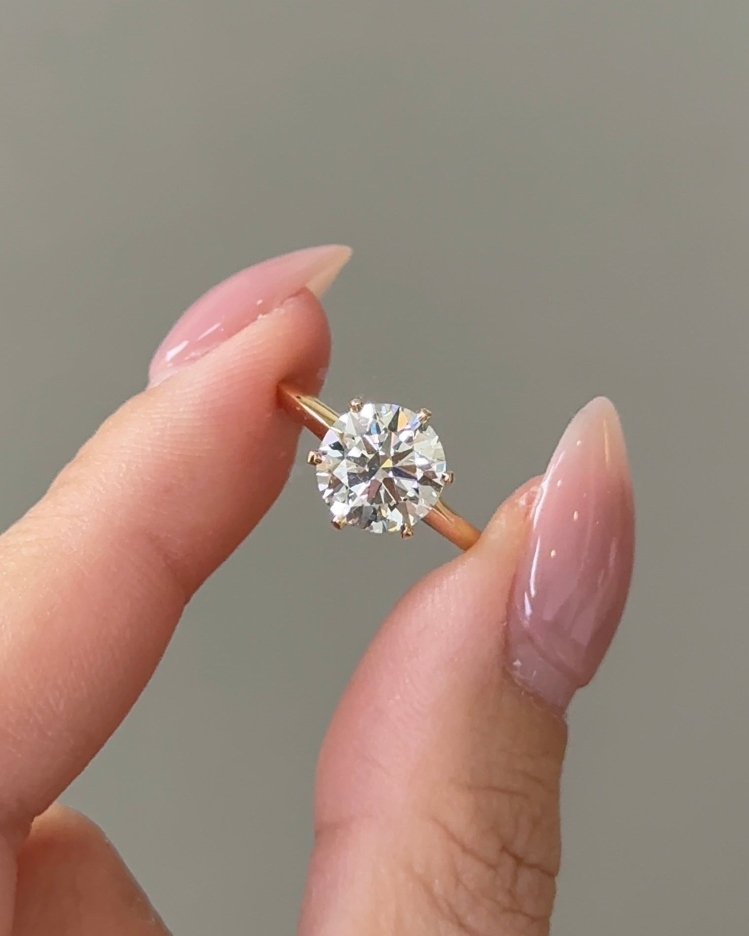 Marquise Shaped Three Stone Lab Grown Diamond Engagement Ring