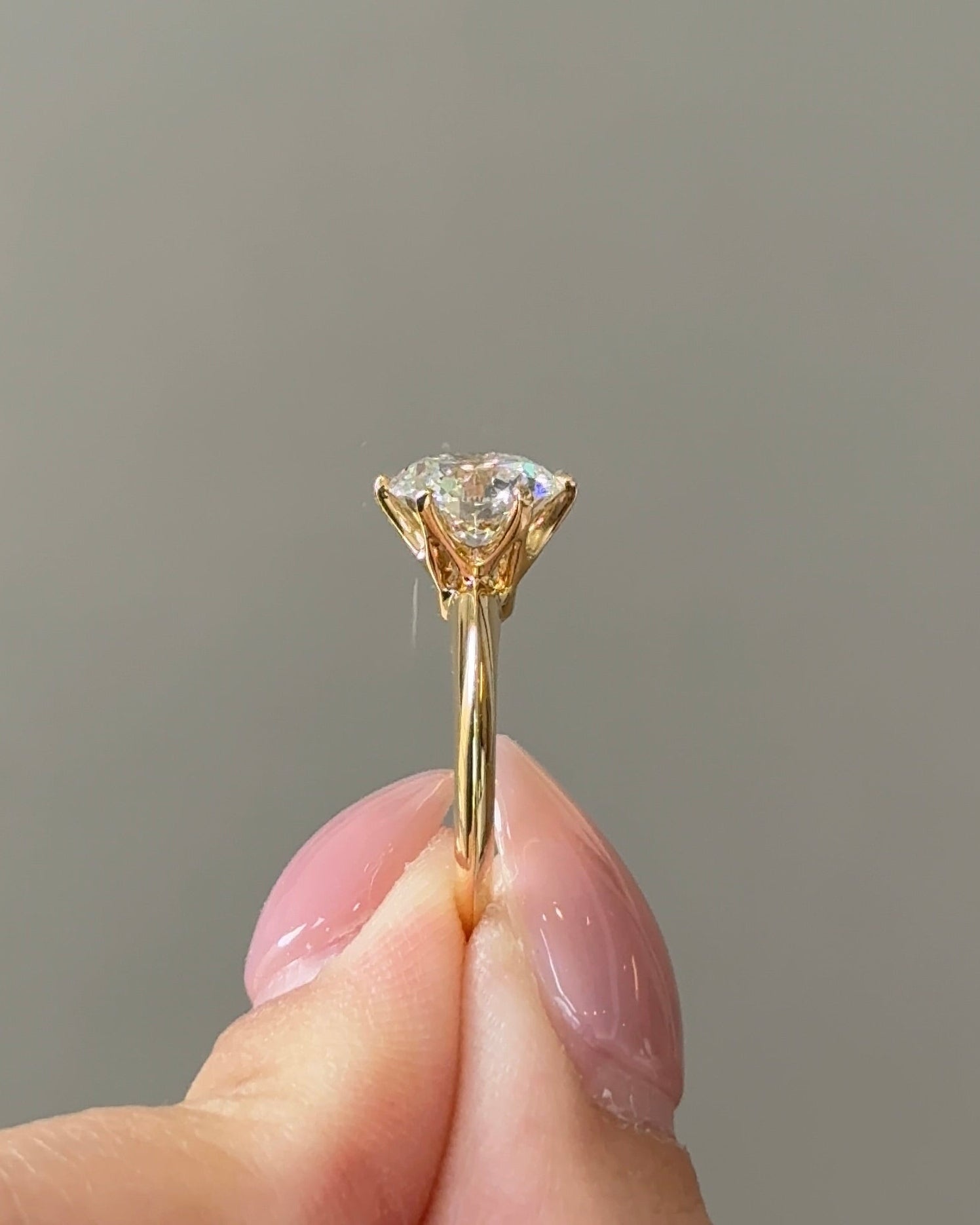 Marquise Shaped Three Stone Lab Grown Diamond Engagement Ring