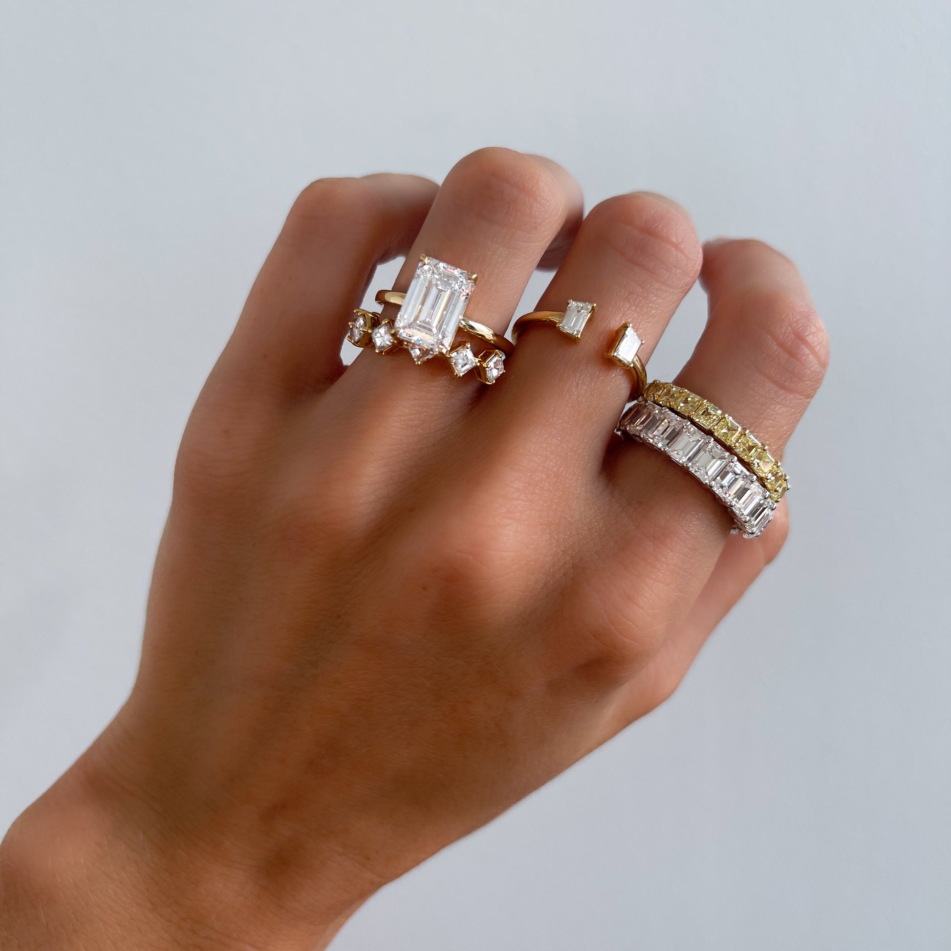 Marquise Shaped Three Stone Lab Grown Diamond Engagement Ring