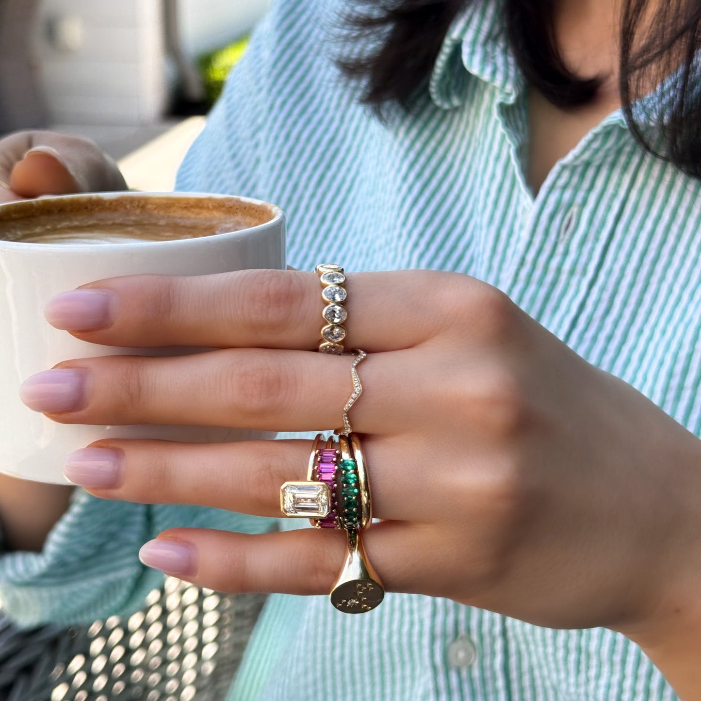 Marquise Shaped Three Stone Lab Grown Diamond Engagement Ring