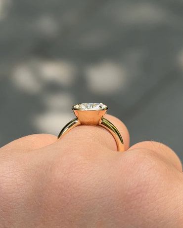 Marquise Shaped Three Stone Lab Grown Diamond Engagement Ring