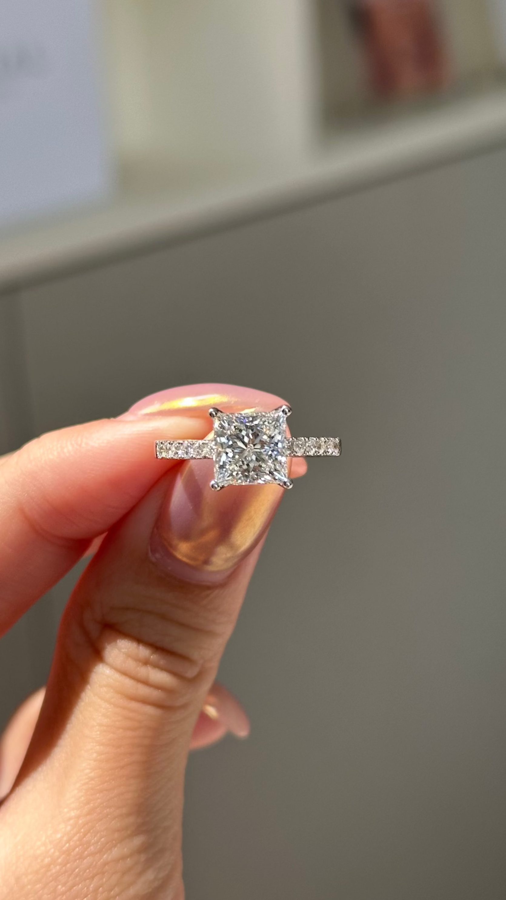 Marquise Shaped Three Stone Lab Grown Diamond Engagement Ring