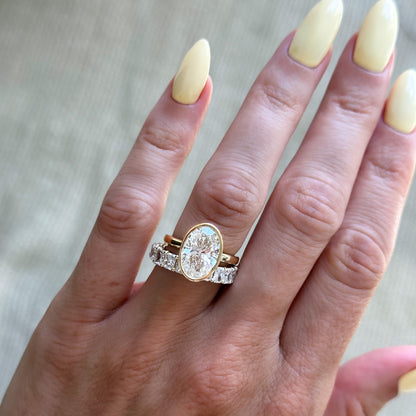 Marquise Shaped Three Stone Lab Grown Diamond Engagement Ring