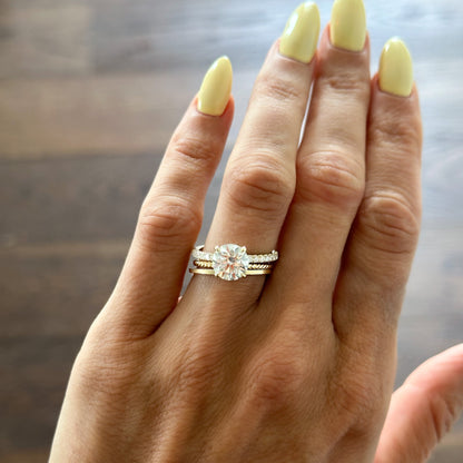 0.25 TCW Round Shaped Half Eternity Lab Grown Diamond Wedding Band