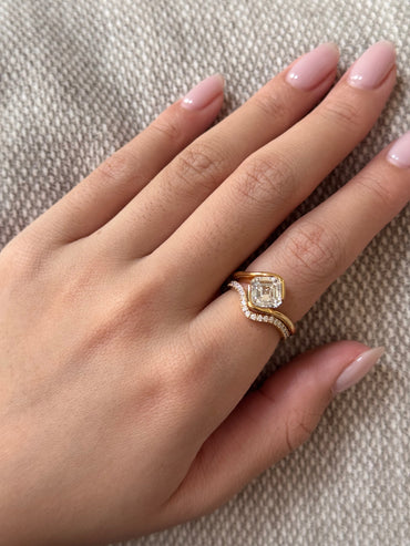 Marquise Shaped Three Stone Lab Grown Diamond Engagement Ring