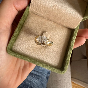 Timeless 1.7 CT Pear Cut Channel Celestial Styled Lab Grown Diamond Engagement Ring