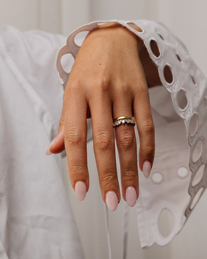 0.57 TCW Round, Baguette, Pear & Marquise Multi Stones Lab Grown Diamond Wedding Band