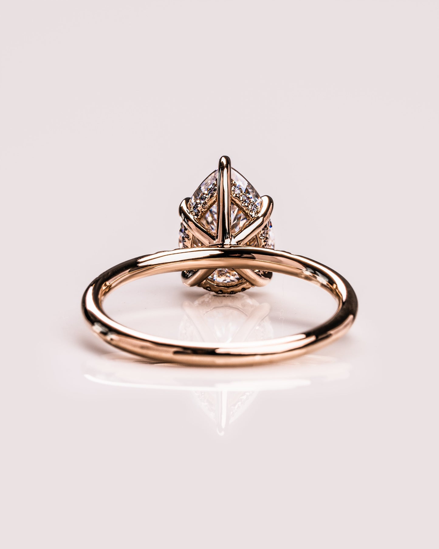 1.93 CT Pear Cut Lab Grown Diamond Engagement Ring With Hidden Halo Setting