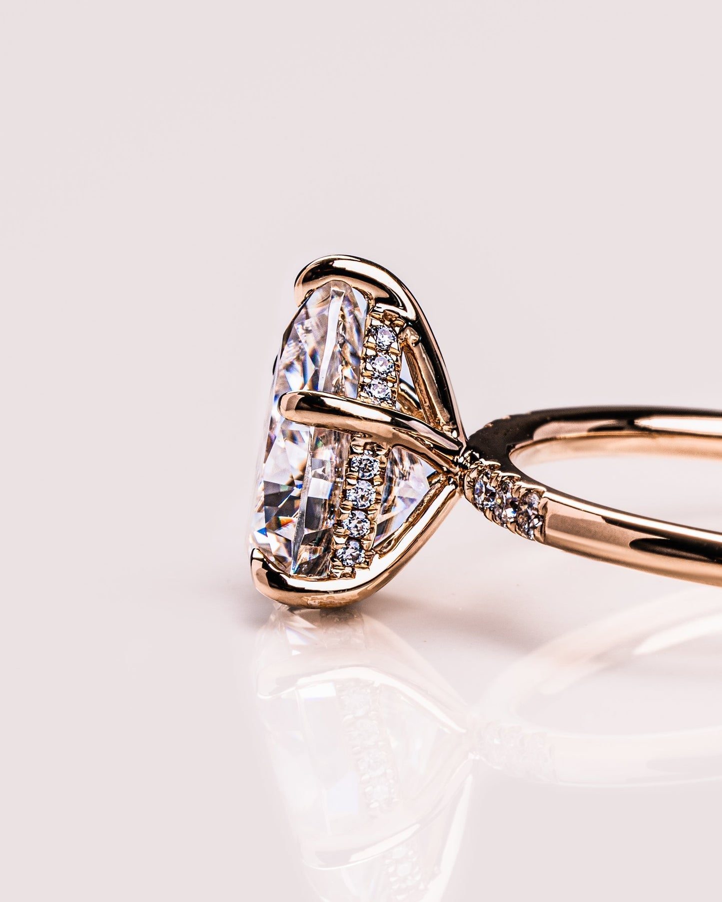 1.93 CT Pear Cut Lab Grown Diamond Engagement Ring With Hidden Halo Setting