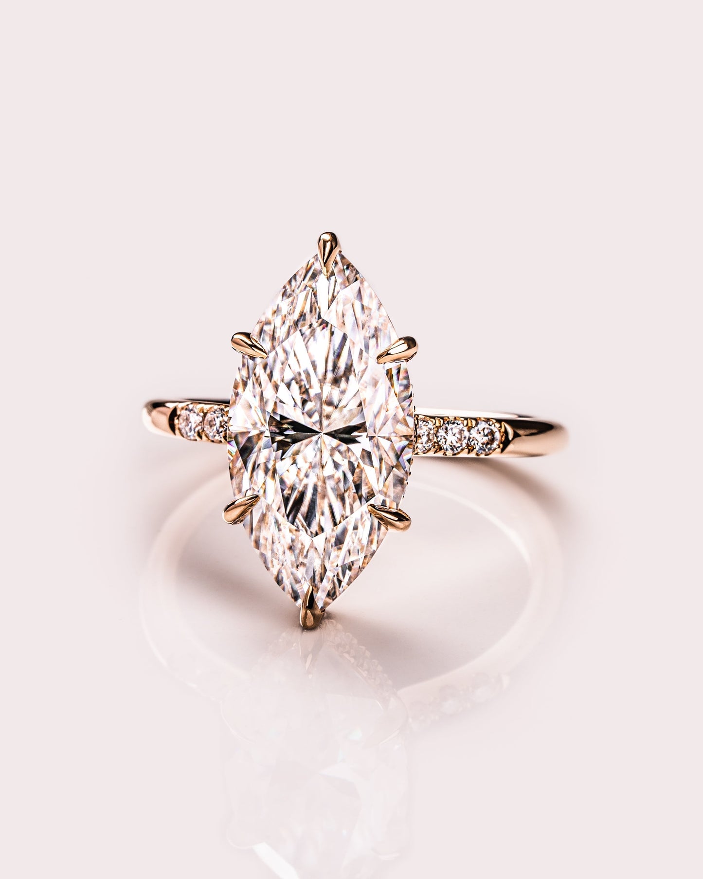 2.48 CT Marquise Cut Lab Grown Diamond Engagement Ring With Hidden Halo Setting