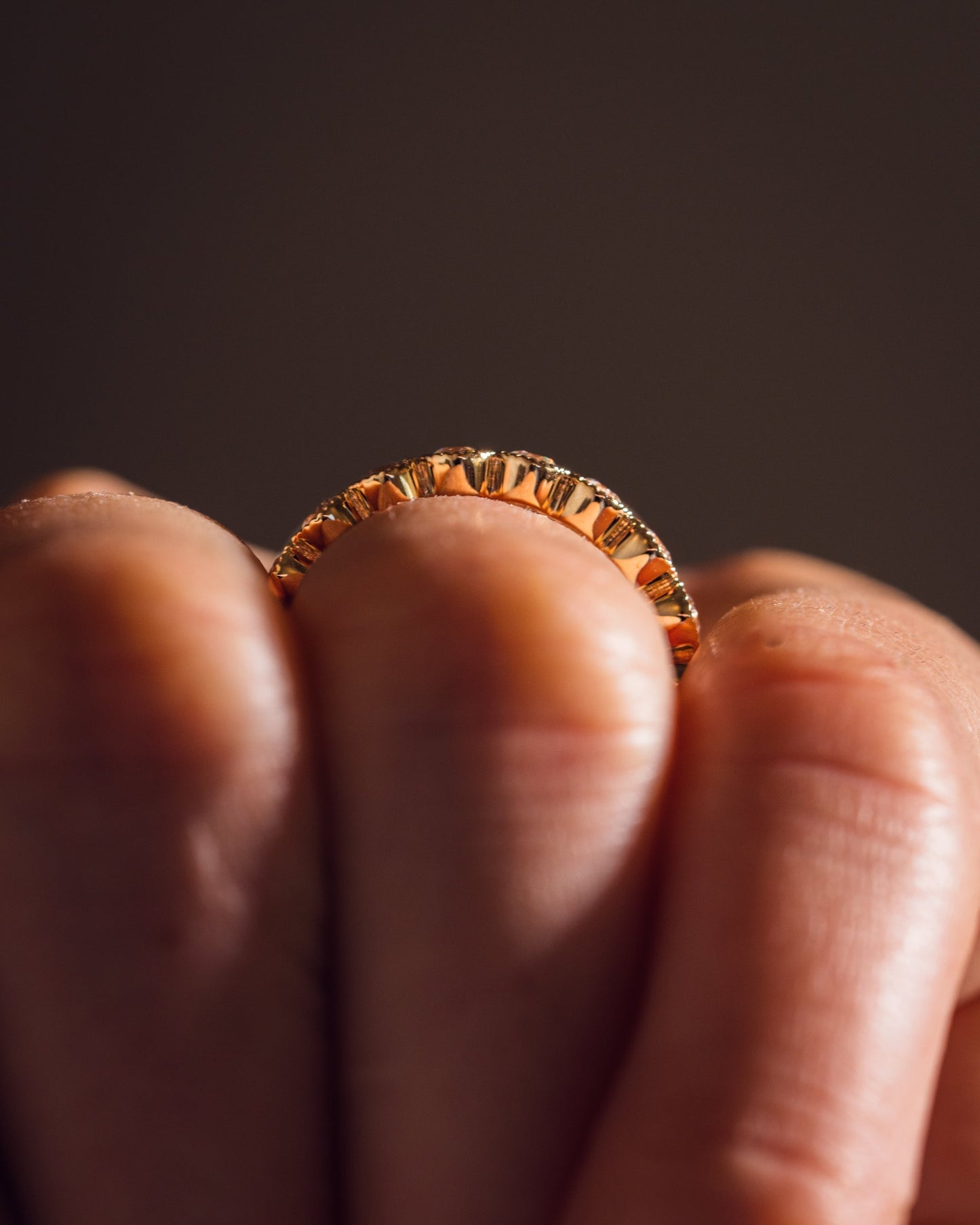 0.7 CT Round Stones Milgrain Lab Grown Diamond Wedding Band