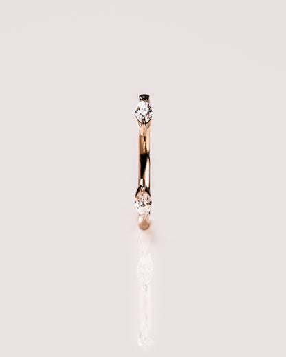 0.34 CT Marquise Stones Lab Grown Diamond open Wedding Band