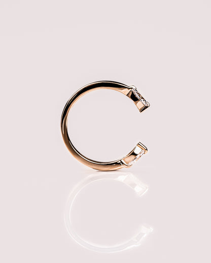 0.34 CT Marquise Stones Lab Grown Diamond open Wedding Band