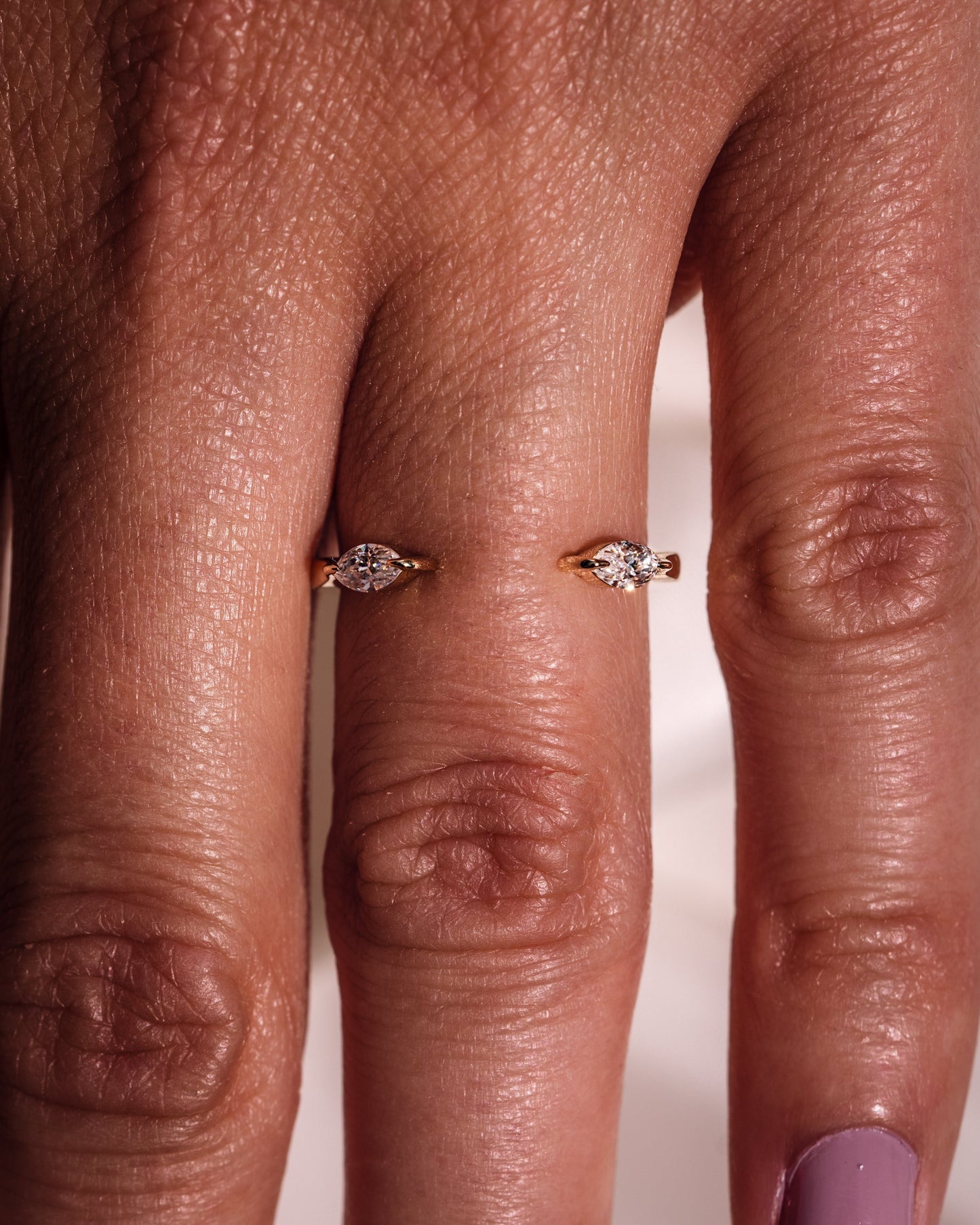 0.34 CT Marquise Stones Lab Grown Diamond open Wedding Band