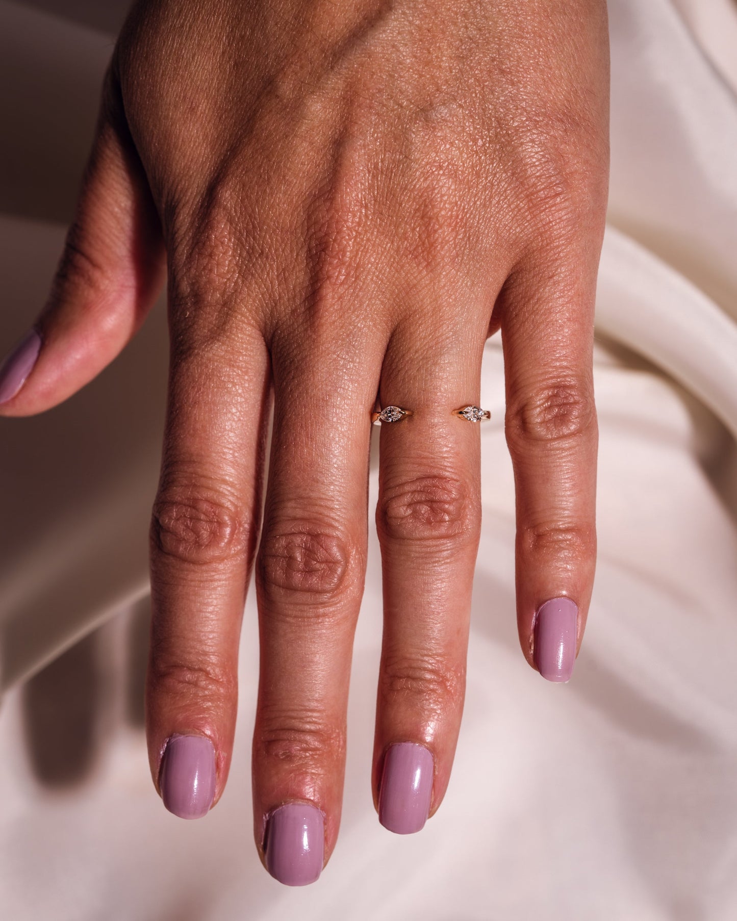 0.34 CT Marquise Stones Lab Grown Diamond open Wedding Band