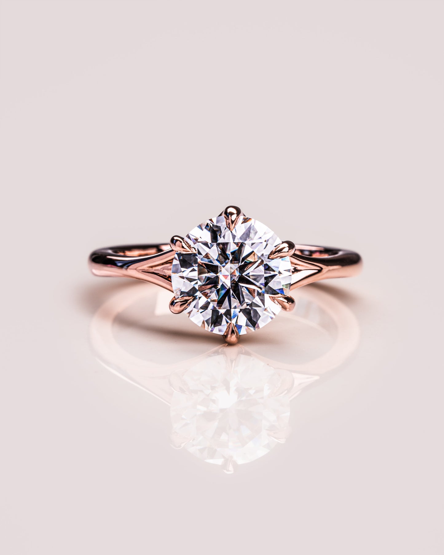 1.9 CT Round Solitaire Lab Grown Diamond Engagement Ring