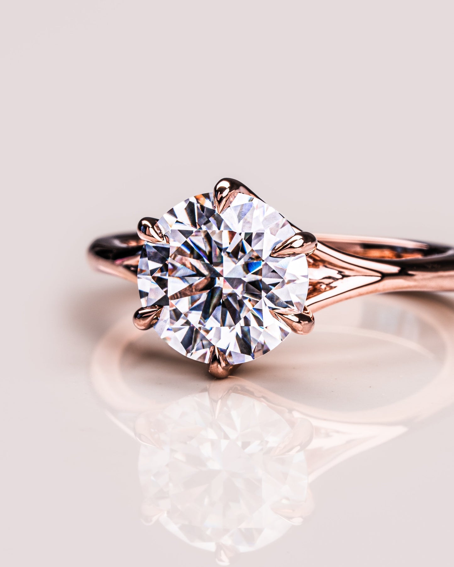 1.9 CT Round Solitaire Lab Grown Diamond Engagement Ring