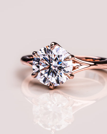 1.9 CT Round Solitaire Lab Grown Diamond Engagement Ring