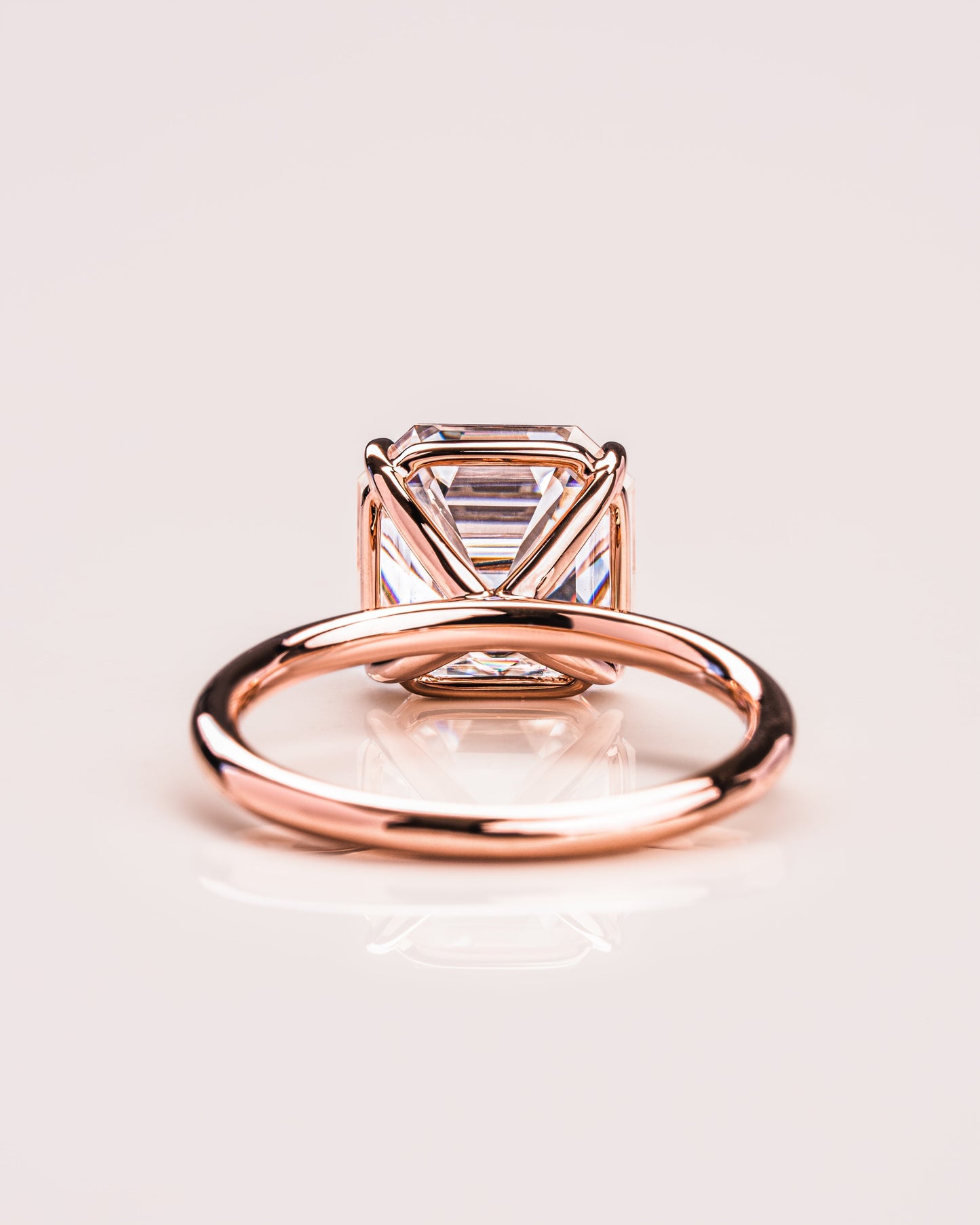 3.2 CT Asscher Solitaire Lab Grown Diamond Engagement Ring