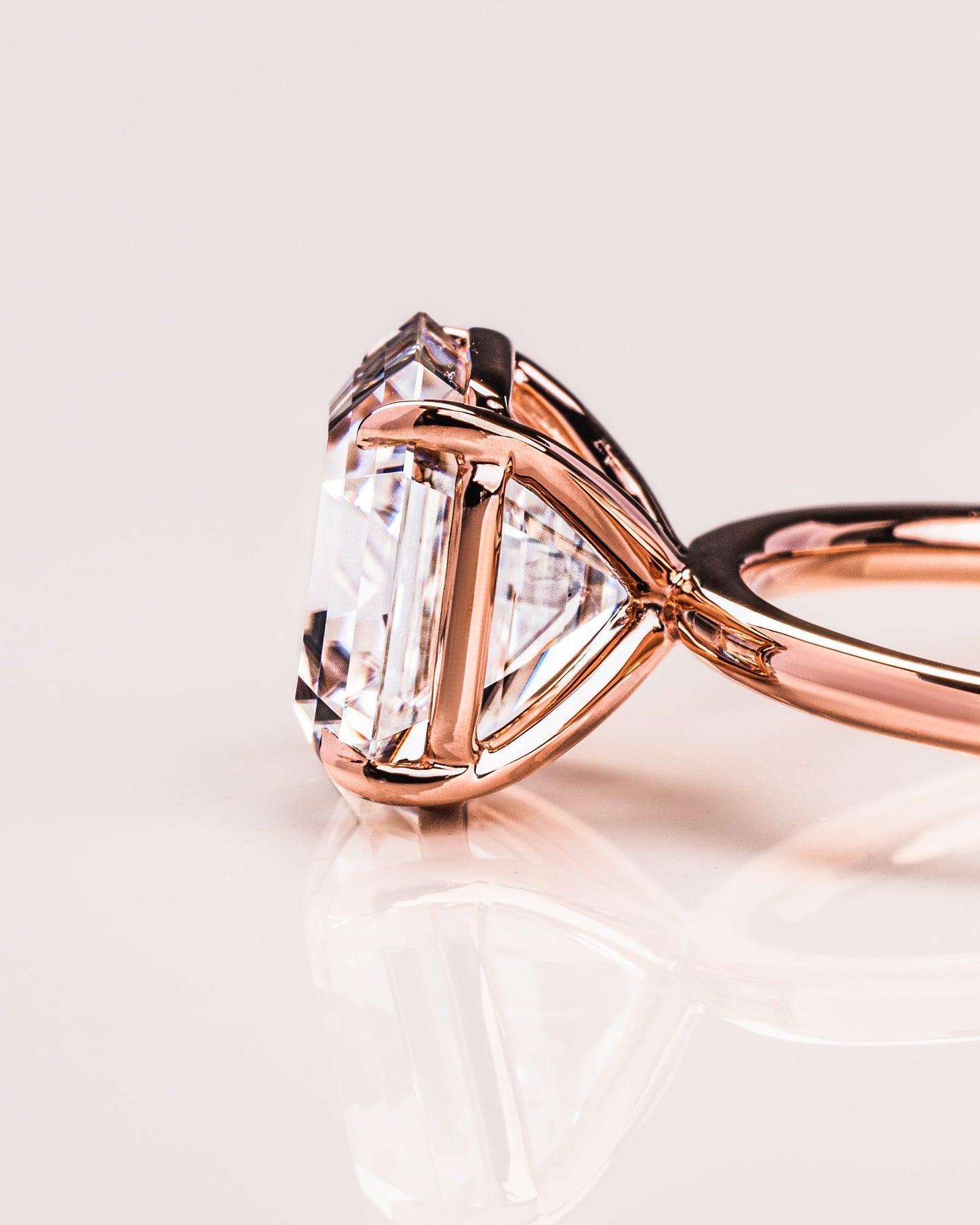 3.2 CT Asscher Solitaire Lab Grown Diamond Engagement Ring