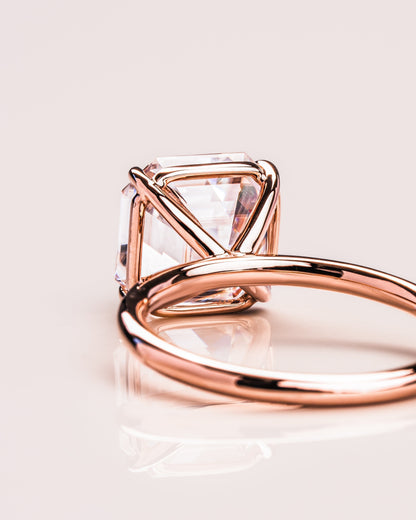 3.2 CT Asscher Solitaire Lab Grown Diamond Engagement Ring