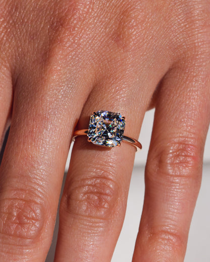 3.2 CT Asscher Solitaire Lab Grown Diamond Engagement Ring
