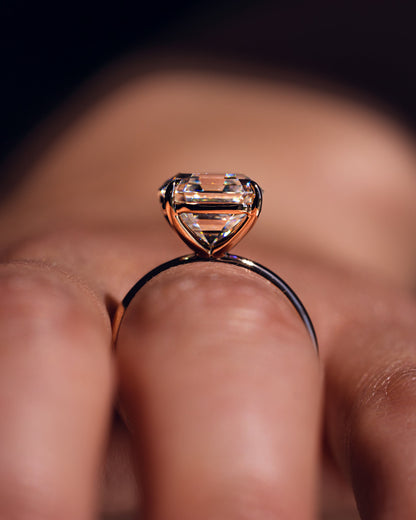 3.2 CT Asscher Solitaire Lab Grown Diamond Engagement Ring