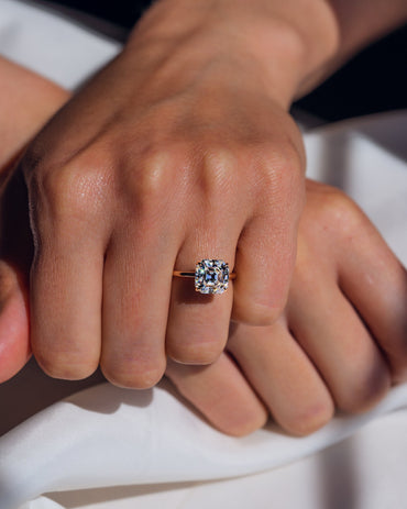 3.2 CT Asscher Solitaire Lab Grown Diamond Engagement Ring