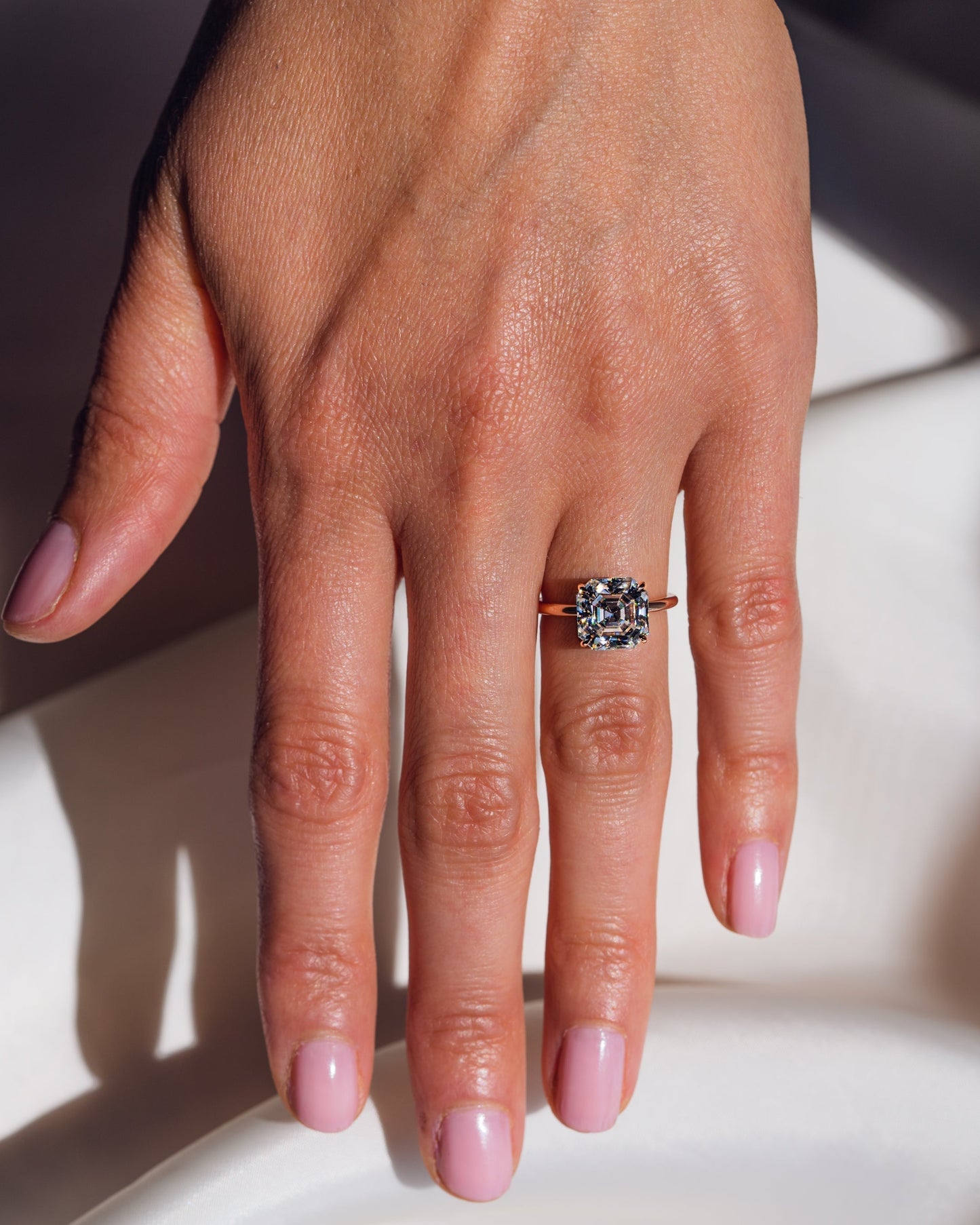 3.2 CT Asscher Solitaire Lab Grown Diamond Engagement Ring