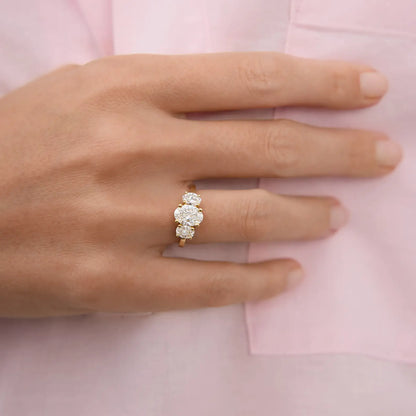 Timeless 1.2 CT Oval Cut 3-Stones Lab Grown Diamond Engagement Ring