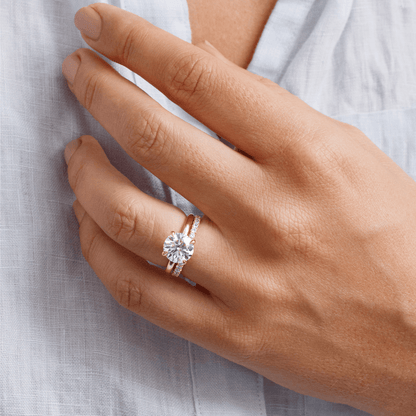 Marquise Shaped Three Stone Lab Grown Diamond Engagement Ring