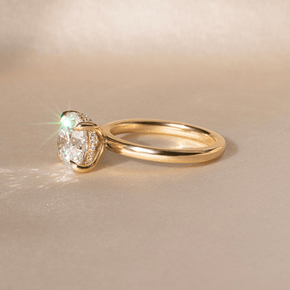 Marquise Shaped Three Stone Lab Grown Diamond Engagement Ring