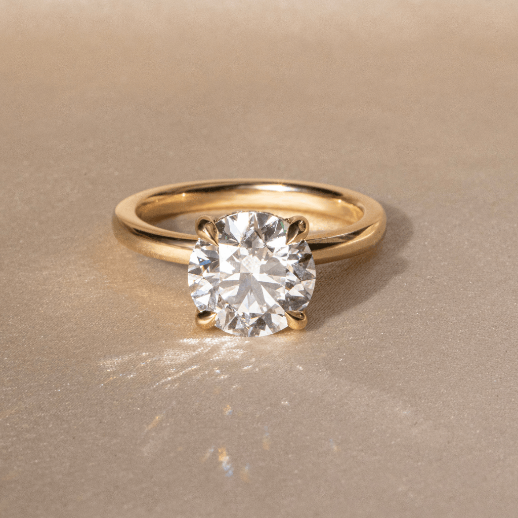 Marquise Shaped Three Stone Lab Grown Diamond Engagement Ring