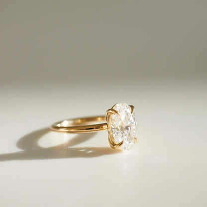 1.5 CT Oval Cut Solitaire Lab Grown Diamond Engagement Ring