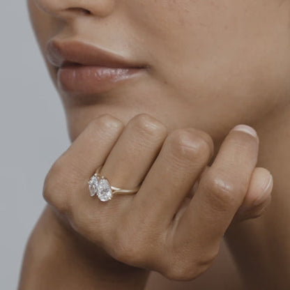 2.5 CT Pear & Marquise Cut Toi Et Moi Lab Grown Diamond Engagement Ring