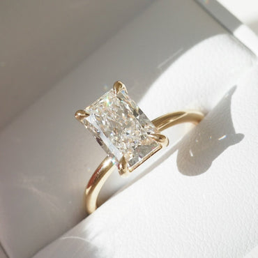 2.5 CT Radiant Cut Solitaire Lab Grown Diamond Engagement Ring