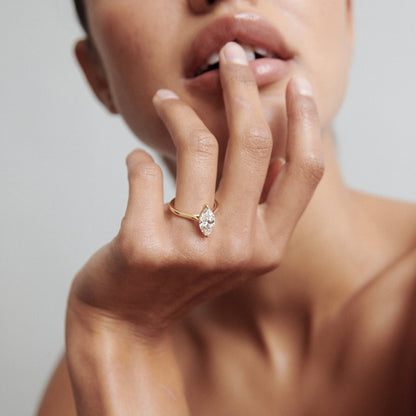 1.5 CT Marquise Cut Solitaire Lab Grown Diamond Engagement Ring