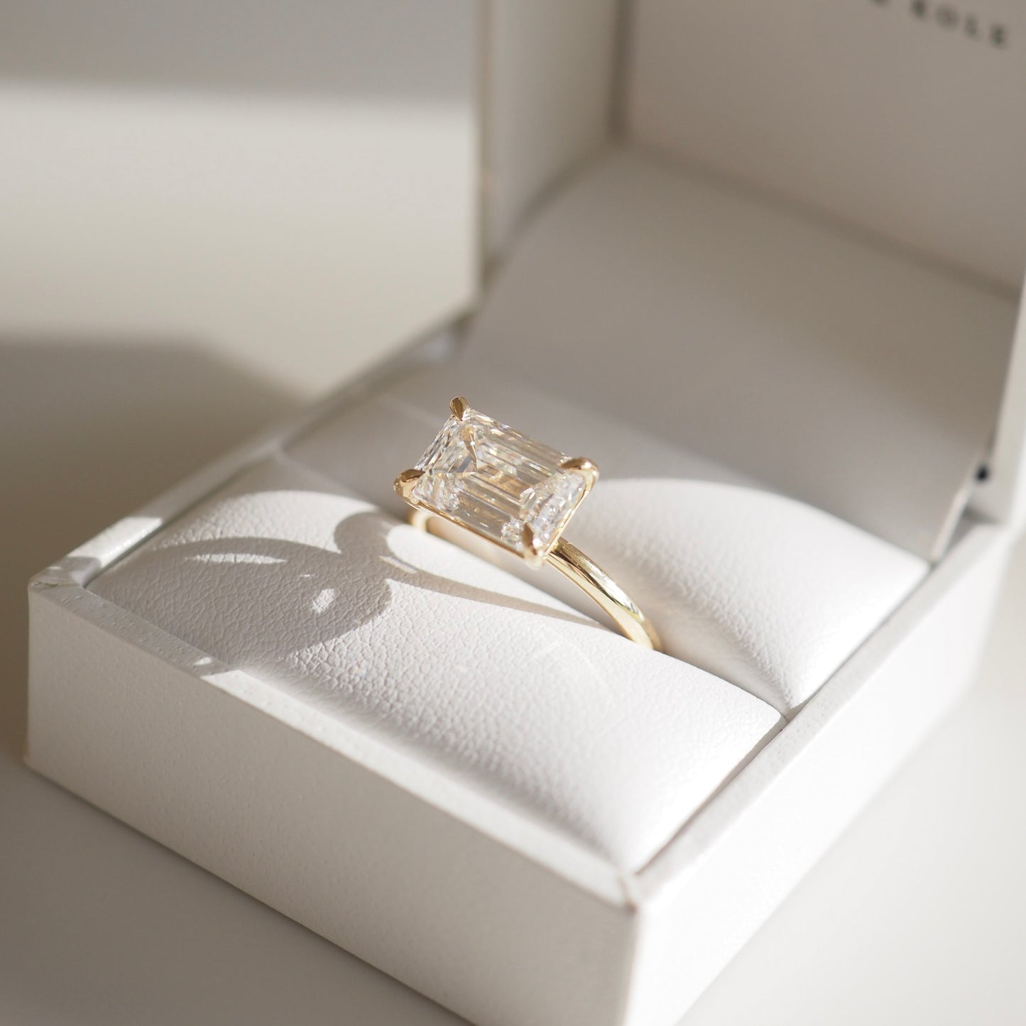 1 CT East West Emerald Cut Solitaire Lab Grown Diamond Engagement Ring