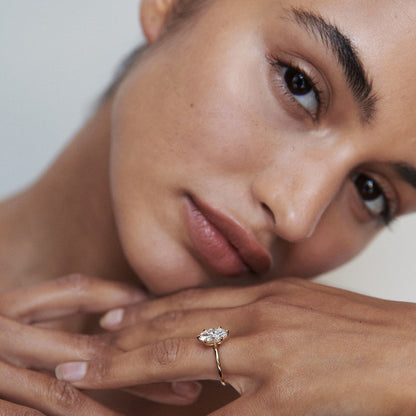 1 CT Marquise Cut  Solitaire Lab Grown Diamond Engagement Ring