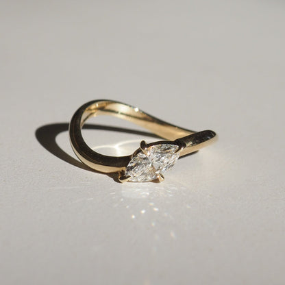 0.5 CT Marquise Shaped Solitaire Lab Grown Diamond Engagement Ring