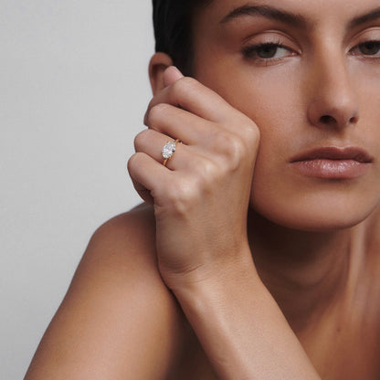 2.5 CT East West Oval Cut Solitaire Lab Grown Diamond Engagement Ring