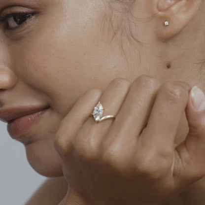 1.5 CT Marquise Cut Solitaire Lab Grown Diamond Engagement Ring