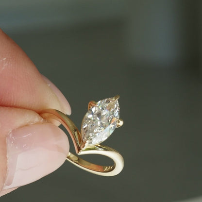 1.5 CT Marquise Cut Solitaire Lab Grown Diamond Engagement Ring