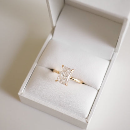 3.2 CT Radiant Cut Solitaire Lab Grown Diamond Engagement Ring