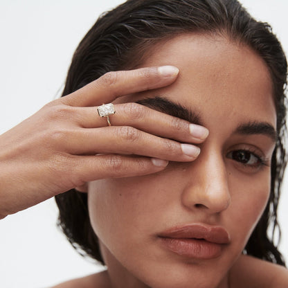 2.5 CT Radiant Cut Bezel Lab Grown Diamond Engagement Ring